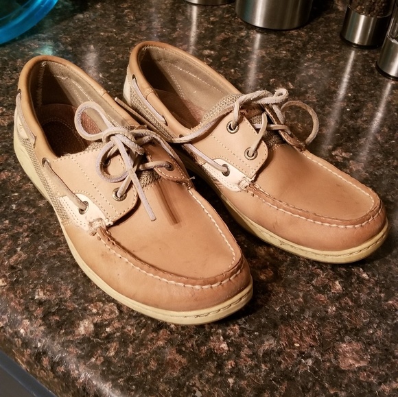 Sperry Shoes - Sperry tan leather loafers/boat shoes 9.5